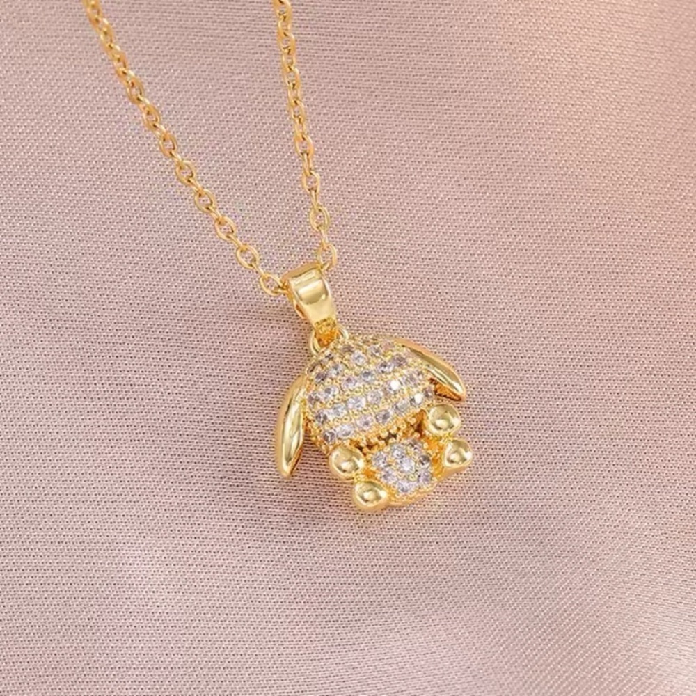 18K Gold 3D Pochacco Pave Diamond Pendant Necklace Sanrio Hello Kitty Kawaii - Picture 4 of 6